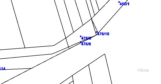 Parcela st. 476/6 v KÚ Heřmaničky, Katastrální mapa
