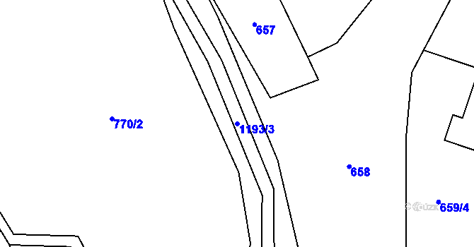 Parcela st. 1193/3 v KÚ Heřmaničky, Katastrální mapa