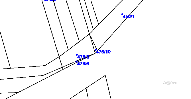 Parcela st. 476/10 v KÚ Heřmaničky, Katastrální mapa