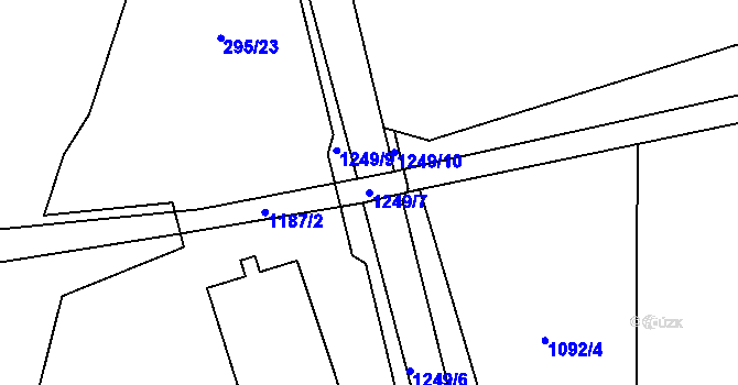 Parcela st. 1249/7 v KÚ Heřmaničky, Katastrální mapa