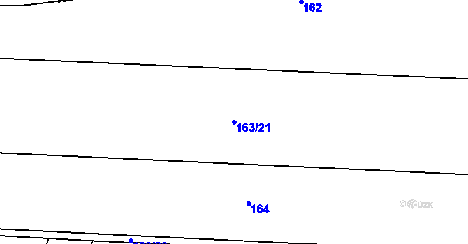 Parcela st. 163/21 v KÚ Heřmaničky, Katastrální mapa