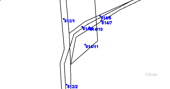 Parcela st. 814/11 v KÚ Heřmaničky, Katastrální mapa
