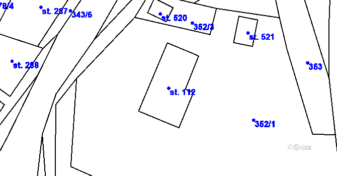 Parcela st. 112 v KÚ Heřmánkovice, Katastrální mapa