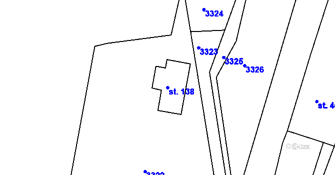 Parcela st. 138 v KÚ Heřmánkovice, Katastrální mapa