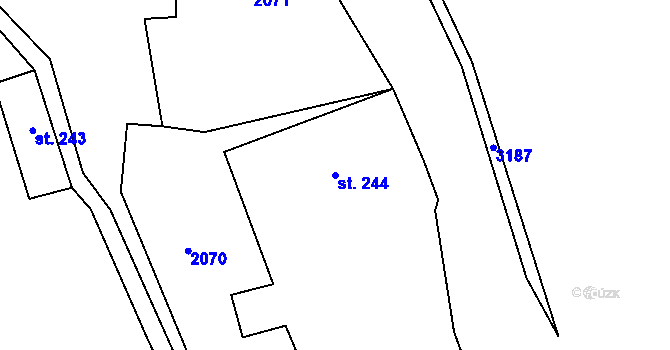 Parcela st. 244 v KÚ Heřmánkovice, Katastrální mapa