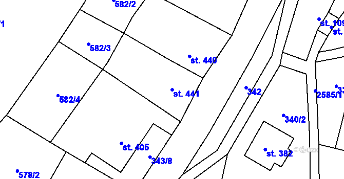 Parcela st. 441 v KÚ Heřmánkovice, Katastrální mapa