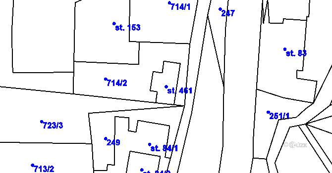 Parcela st. 461 v KÚ Heřmánkovice, Katastrální mapa