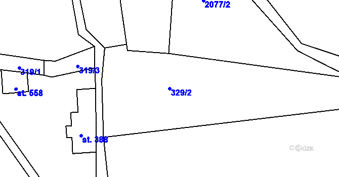Parcela st. 329/2 v KÚ Heřmánkovice, Katastrální mapa