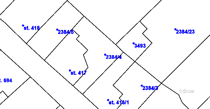 Parcela st. 2384/4 v KÚ Heřmánkovice, Katastrální mapa