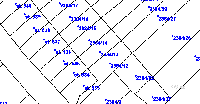 Parcela st. 2384/13 v KÚ Heřmánkovice, Katastrální mapa