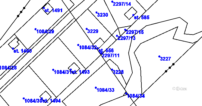 Parcela st. 2297/11 v KÚ Heřmánkovice, Katastrální mapa