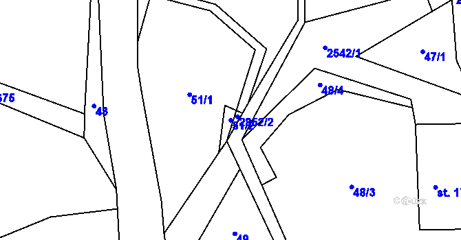 Parcela st. 51/2 v KÚ Heřmánkovice, Katastrální mapa