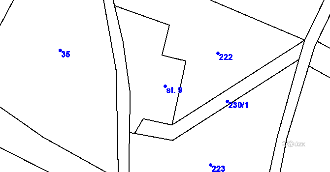 Parcela st. 9 v KÚ Janovičky u Broumova, Katastrální mapa