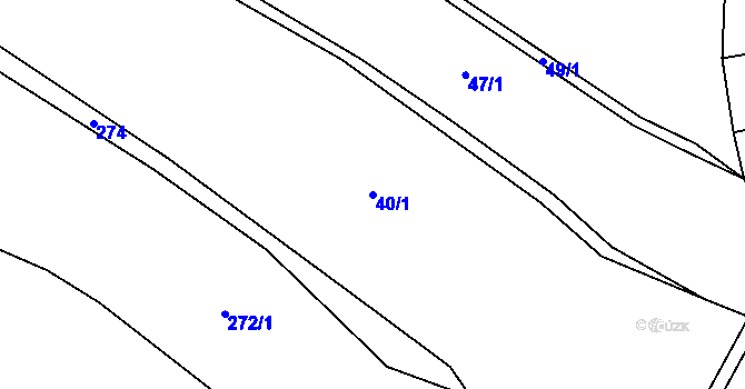 Parcela st. 40/1 v KÚ Janovičky u Broumova, Katastrální mapa