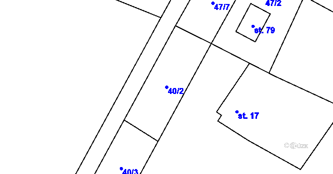 Parcela st. 40/2 v KÚ Janovičky u Broumova, Katastrální mapa