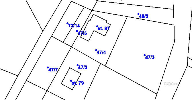 Parcela st. 47/4 v KÚ Janovičky u Broumova, Katastrální mapa