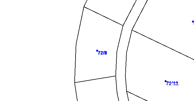Parcela st. 72/8 v KÚ Janovičky u Broumova, Katastrální mapa