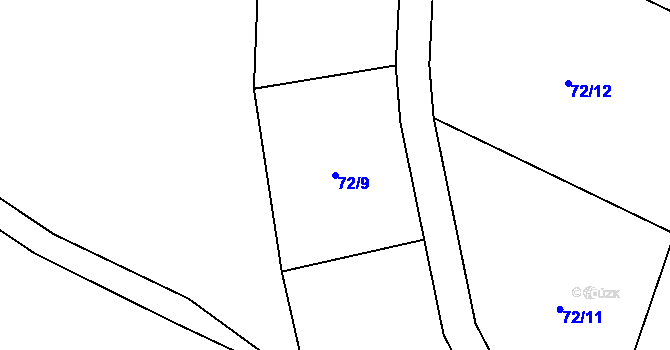 Parcela st. 72/9 v KÚ Janovičky u Broumova, Katastrální mapa