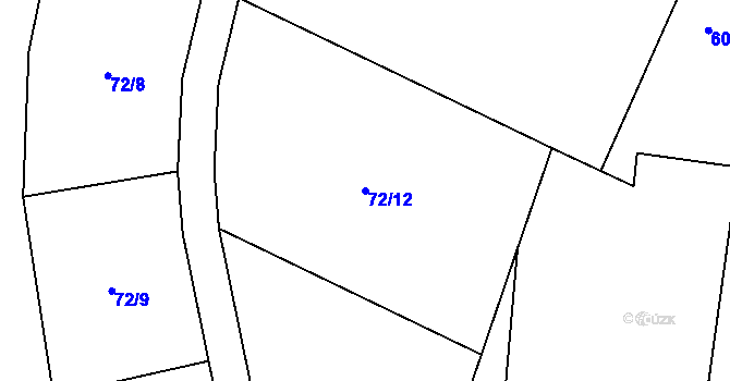 Parcela st. 72/12 v KÚ Janovičky u Broumova, Katastrální mapa