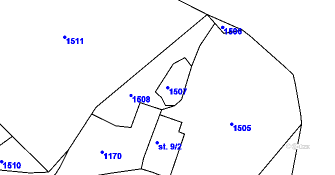 Parcela st. 1507 v KÚ Blankartice, Katastrální mapa