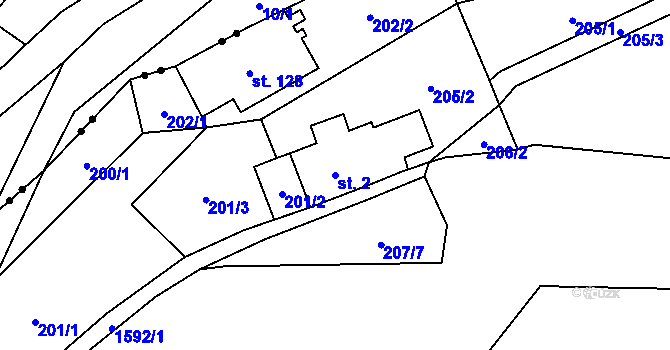 Parcela st. 2 v KÚ Fojtovice u Heřmanova, Katastrální mapa
