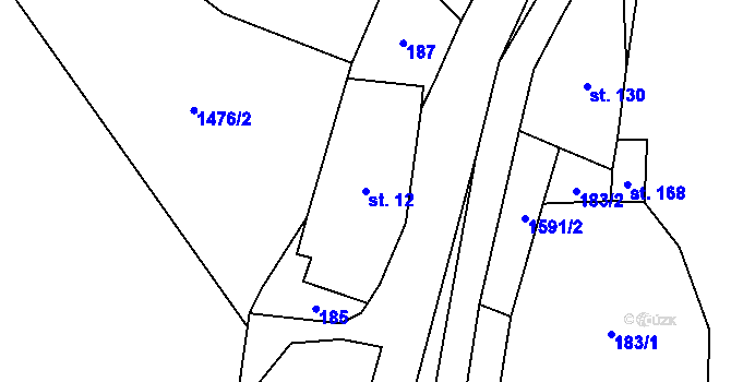 Parcela st. 12 v KÚ Fojtovice u Heřmanova, Katastrální mapa