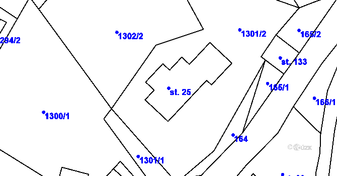 Parcela st. 25 v KÚ Fojtovice u Heřmanova, Katastrální mapa