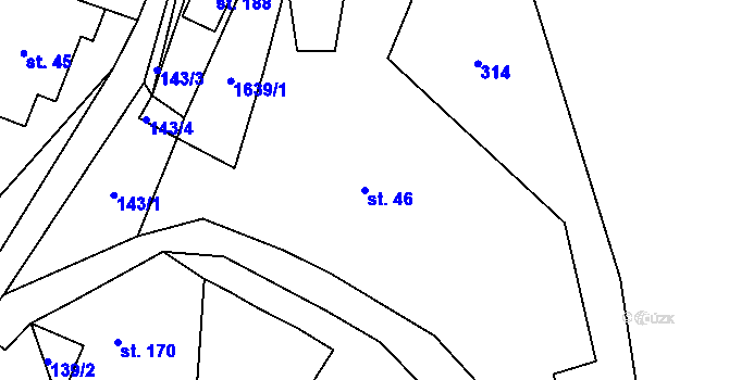 Parcela st. 46 v KÚ Fojtovice u Heřmanova, Katastrální mapa