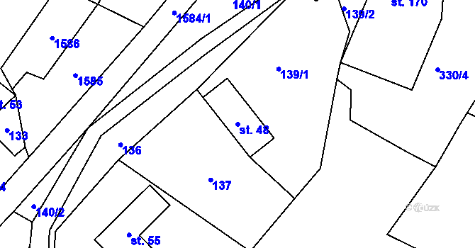Parcela st. 48 v KÚ Fojtovice u Heřmanova, Katastrální mapa