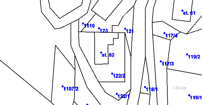 Parcela st. 62 v KÚ Fojtovice u Heřmanova, Katastrální mapa