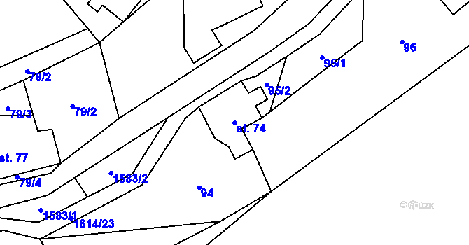 Parcela st. 74 v KÚ Fojtovice u Heřmanova, Katastrální mapa