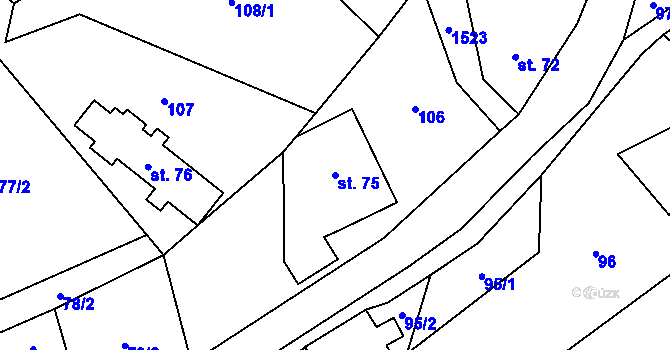 Parcela st. 75 v KÚ Fojtovice u Heřmanova, Katastrální mapa