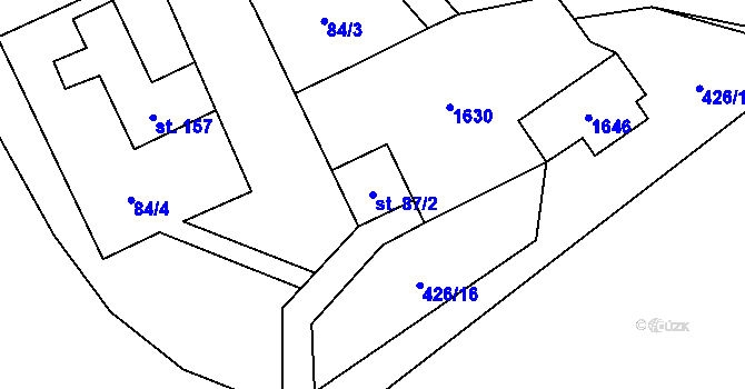 Parcela st. 87/2 v KÚ Fojtovice u Heřmanova, Katastrální mapa