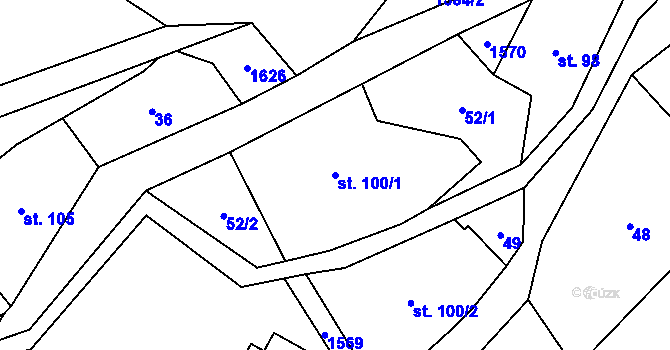 Parcela st. 100/1 v KÚ Fojtovice u Heřmanova, Katastrální mapa