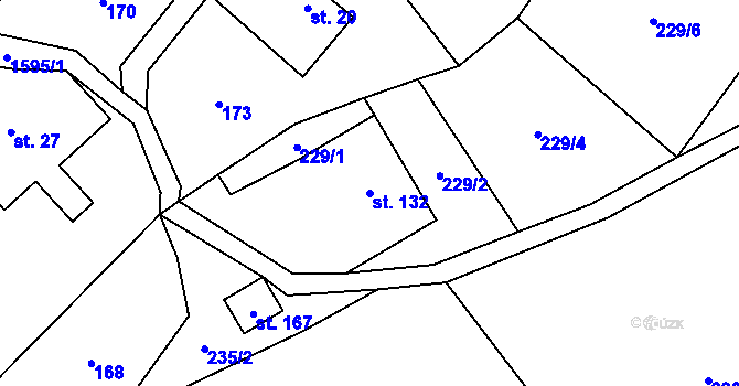 Parcela st. 132 v KÚ Fojtovice u Heřmanova, Katastrální mapa