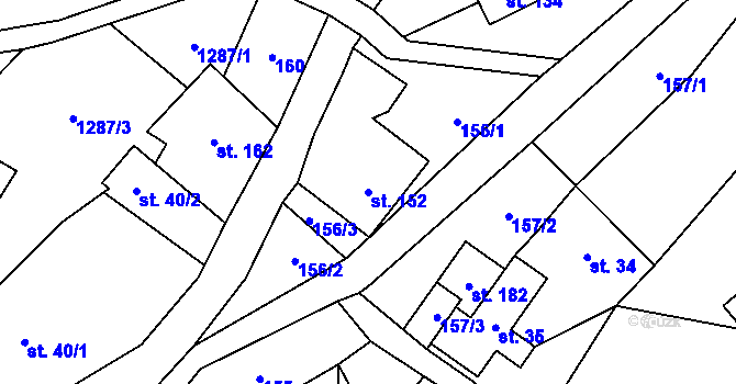Parcela st. 152 v KÚ Fojtovice u Heřmanova, Katastrální mapa
