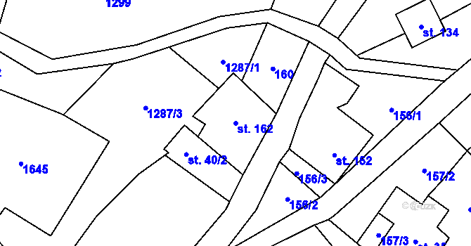 Parcela st. 162 v KÚ Fojtovice u Heřmanova, Katastrální mapa