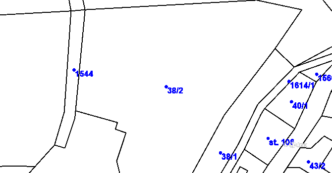 Parcela st. 38/2 v KÚ Fojtovice u Heřmanova, Katastrální mapa
