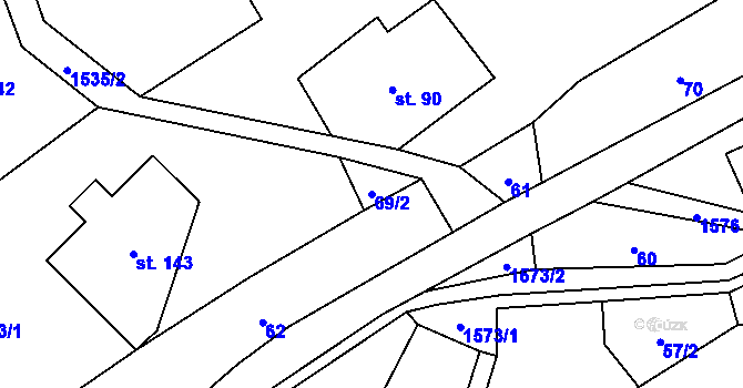 Parcela st. 69/2 v KÚ Fojtovice u Heřmanova, Katastrální mapa
