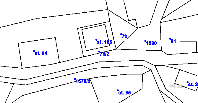 Parcela st. 71/2 v KÚ Fojtovice u Heřmanova, Katastrální mapa