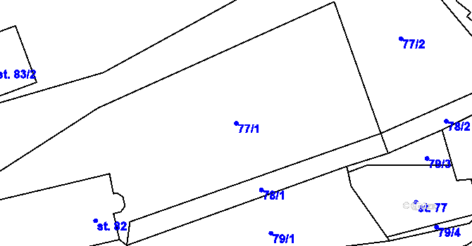 Parcela st. 77/1 v KÚ Fojtovice u Heřmanova, Katastrální mapa