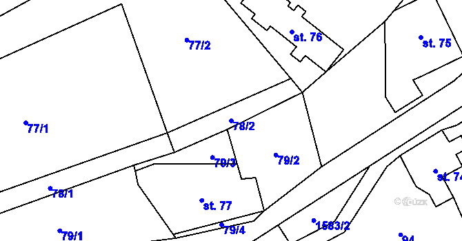 Parcela st. 78/2 v KÚ Fojtovice u Heřmanova, Katastrální mapa