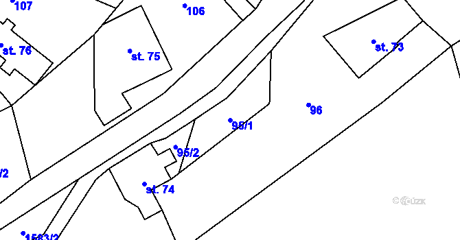 Parcela st. 95/1 v KÚ Fojtovice u Heřmanova, Katastrální mapa
