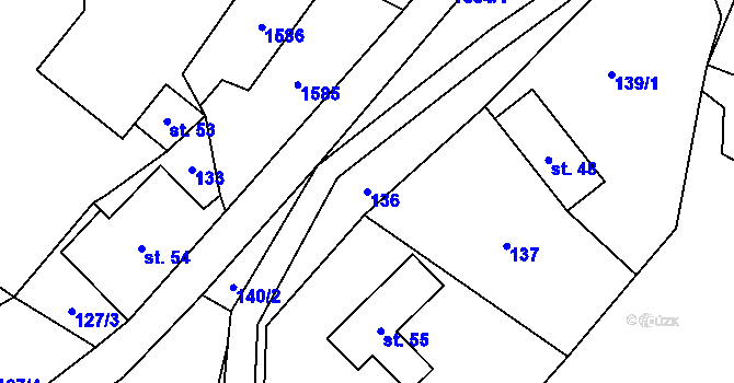 Parcela st. 136 v KÚ Fojtovice u Heřmanova, Katastrální mapa