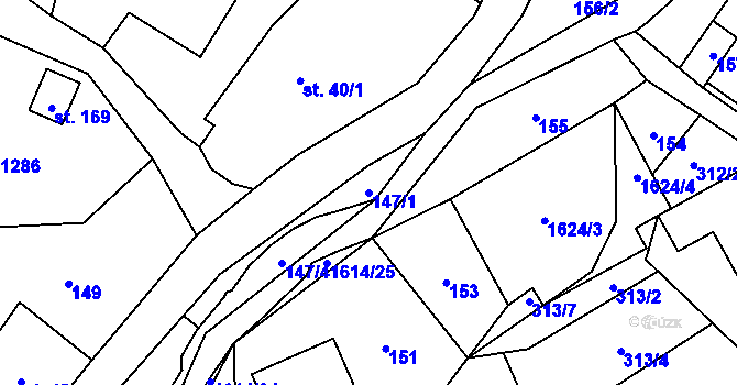 Parcela st. 147/1 v KÚ Fojtovice u Heřmanova, Katastrální mapa