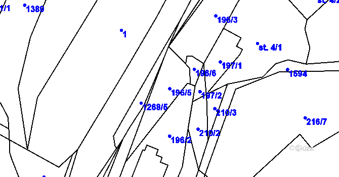 Parcela st. 196/5 v KÚ Fojtovice u Heřmanova, Katastrální mapa