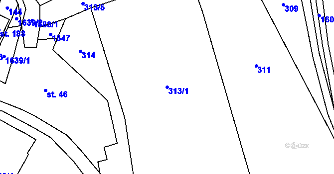 Parcela st. 313/1 v KÚ Fojtovice u Heřmanova, Katastrální mapa
