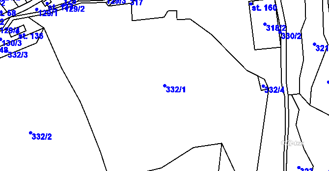 Parcela st. 332/1 v KÚ Fojtovice u Heřmanova, Katastrální mapa
