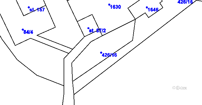 Parcela st. 426/16 v KÚ Fojtovice u Heřmanova, Katastrální mapa
