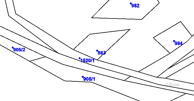 Parcela st. 983 v KÚ Fojtovice u Heřmanova, Katastrální mapa